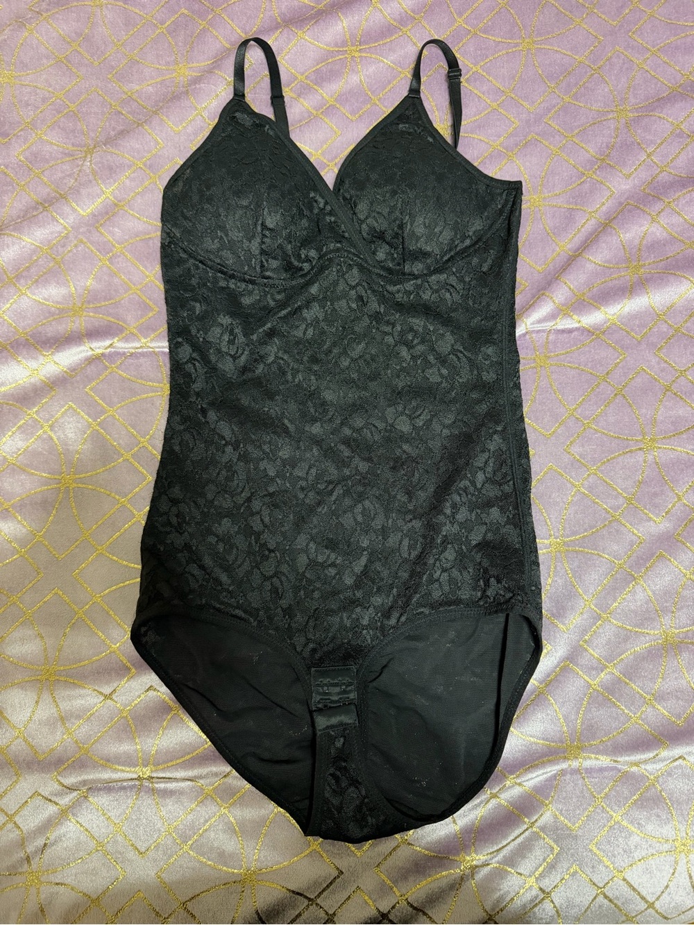 WOMENS Black Lace Shapewear Bodysuit